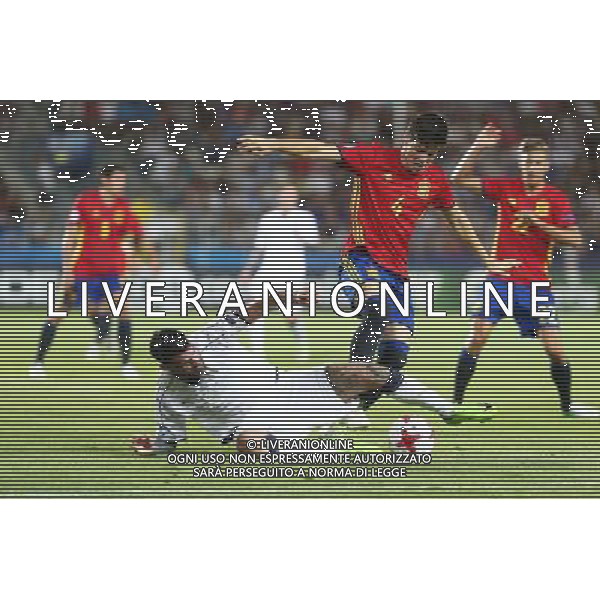 27.06.2017 KRAKOW UL. KALUZY PILKA NOZNA ( FOOTBALL ) MISTRZOSTWA EUROPY UEFA DO LAT 21 POLSKA 2017 ( UEFA EURO UNDER 21 POLAND ) POLFINAL ( SEMIFINAL ) MECZ ( GAME ) HISZPANIA - WLOCHY ( SPAIN - ITALY ) NZ ANDREA PETAGNA, JORGE MERE FOTO LUKASZ GROCHALA/CYFRASPORT / NEWSPIX.PL --- Newspix.pl AG ALDO LIVERANI SAS *** Local Caption *** www.newspix.pl mail us: info@newspix.pl call us: 0048 022 23 22 222 --- Polish Picture Agency by Ringier Axel Springer Poland