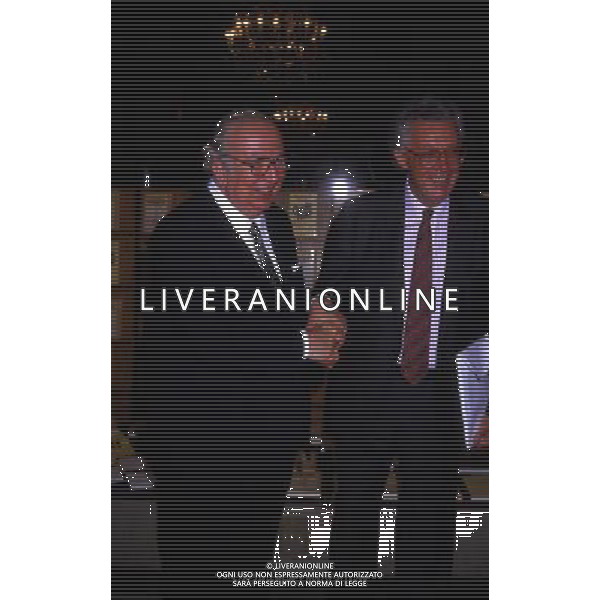 RETROSPETTIVA GIOVANNI SPADOLINI POLITICO NELLA FOTO GIOVANNI SPADOLINI CON GIAMPAOLO PANSA AG ALDO LIVERANI SAS