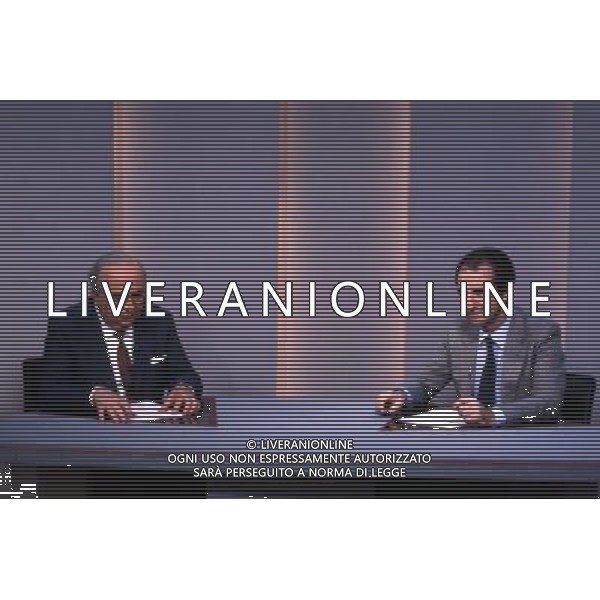 RETROSPETTIVA GIOVANNI SPADOLINI POLITICO NELLA FOTO GIOVANNI SPADOLINI CON IL GIORNALISTA LIVIO CAPUTO AG ALDO LIVERANI SAS