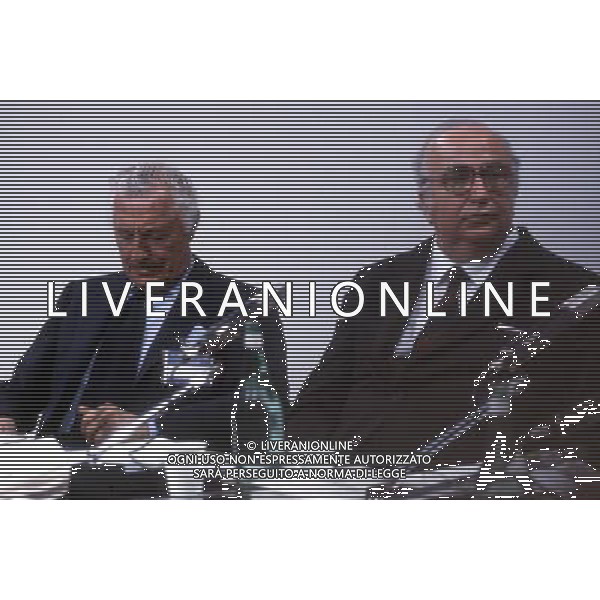 RETROSPETTIVA GIOVANNI SPADOLINI POLITICO NELLA FOTO GIOVANNI SPADOLINI CON GIOVANNI AGNELLI AG ALDO LIVERANI SAS