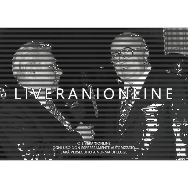 RETROSPETTIVA GIOVANNI SPADOLINI POLITICO NELLA FOTO GIOVANNI SPADOLINI BADINI SOVRAINTENDENTE DELLA SCALA DI MILANO AG ALDO LIVERANI SAS