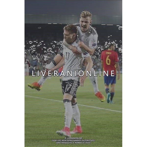 Krakow , Stadion im Jozefa Pilsudskiego 30.06.2017 Sport , Pilka nozna Reprezentacja , Kadra , U-21, Mistrzostwa Europy U21 2017 Final Niemcy U21 - Hiszpania U21 NZ Mitchell Weiser ( GER ) radosc , celebration , Niemcy , Germany bramka gol 1-0 - esultanza dopo il gol FOT Michal Nowak / Newspix.pl Krakow , Jozef Pilsudski\'s Stadium 30.06.2017 Sport , Football National Teams , UEFA Under-21 European Championship Poland 2017 , Final Game Germany U-21 - Spain U-21 photo by Michal Nowak / Newspix.pl --- Newspix.pl / AGENZIA ALDO LIVERANI SAS - ITALY ONLY EDITORIAL USE ONLY - Germania - Spagna Finale UEFA Campionato Europeo Under 21 Polonia 2017 Krakow (Polonia) - 30.06.2017