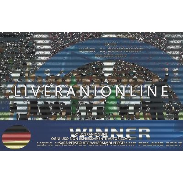 UEFA Campionato Europeo Under 21 Polonia 2017 Finale Krakow (Polonia) - 30.06.2017 Germania-Spagna Nella Foto: esultanza e festeggiamenti a fine gara dei giocatori della germania che alzano la coppa /Ph.Vitez-Ag. Aldo Liverani