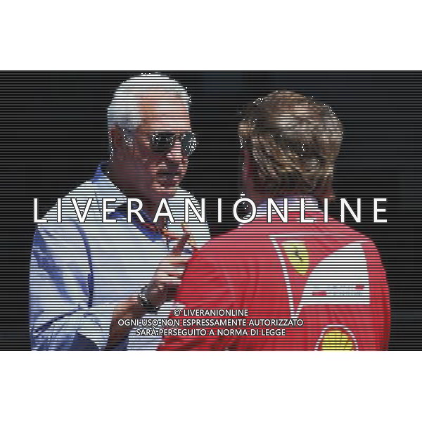 (L to R): Lawrence Stroll (CDN) Businessman and father of Lance Stroll (CDN) Williams, with Gino Rosato (CDN) Ferrari. 09.07.2017. Formula 1 World Championship, Rd 9, Austrian Grand Prix, Spielberg, Austria, Race Day. AG ALDO LIVERANI SAS ONLY ITALY