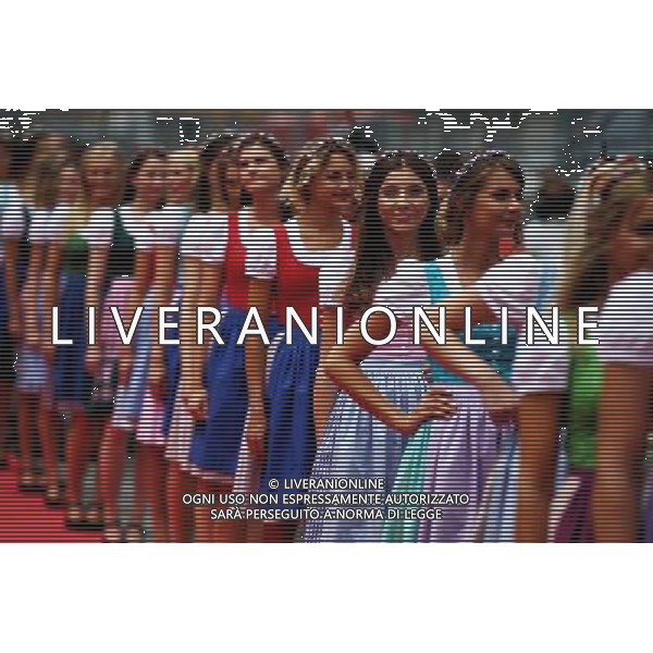 Grid girls on the drivers parade. 09.07.2017. Formula 1 World Championship, Rd 9, Austrian Grand Prix, Spielberg, Austria, Race Day. AG ALDO LIVERANI SAS ONLY ITALY