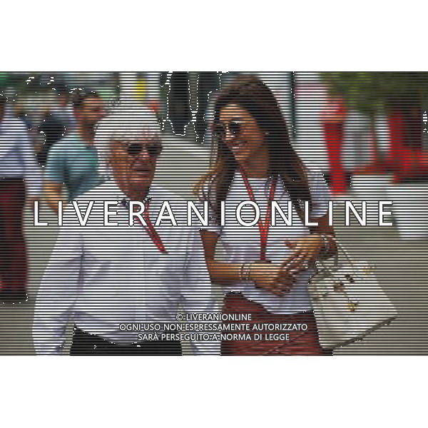 Bernie Ecclestone (GBR) with his wife Fabiana Flosi (BRA). 09.07.2017. Formula 1 World Championship, Rd 9, Austrian Grand Prix, Spielberg, Austria, Race Day. AG ALDO LIVERANI SAS ONLY ITALY