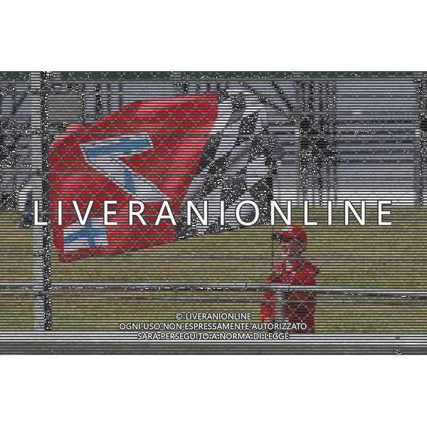 A young Kimi Raikkonen (FIN) Ferrari fan with a flag. 14.07.2017. Formula 1 World Championship, Rd 10, British Grand Prix, Silverstone, England, Practice Day. AG ALDO LIVERANI SAS ONLY ITALY