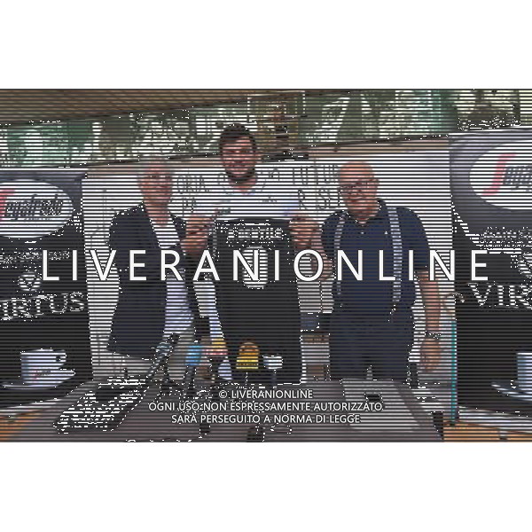 La presentazione di Alessandro Gentile alla Virtus Basket Bologna 20 luglio 2017 nella foto con IL PRESIDENTE ALBERTO BUCCI E JULIO TROVATO © OPTIMA / AGENZIA ALDO LIVERANI SAS