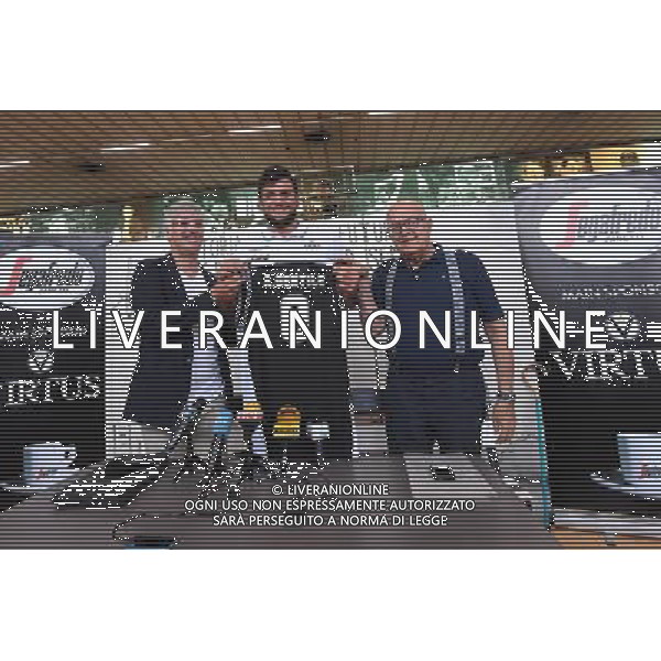 La presentazione di Alessandro Gentile alla Virtus Basket Bologna 20 luglio 2017 nella foto con IL PRESIDENTE ALBERTO BUCCI E JULIO TROVATO © OPTIMA / AGENZIA ALDO LIVERANI SAS