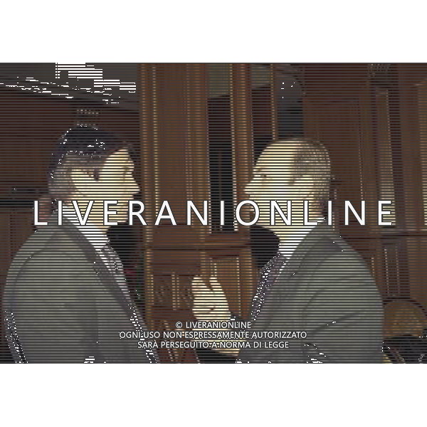 16-12-1997 MILANO HOTEL PRINCIPE E SAVOIA FESTA DI NATALE DELLA LEGA CALCIO NELLA FOTO CESARE MALDINI E UMBERTO GANDINI AG ALDO LIVERANI SAS