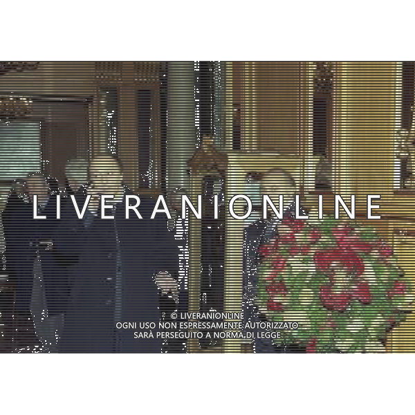16-12-1997 MILANO HOTEL PRINCIPE E SAVOIA FESTA DI NATALE DELLA LEGA CALCIO NELLA FOTO CORRADO FERLAINO PRESIDENTE NAPOLI CALCIO CON LUCIANO MOGGI AG ALDO LIVERANI SAS