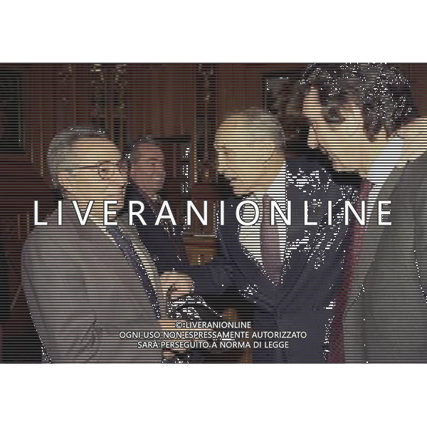 16-12-1997 MILANO HOTEL PRINCIPE E SAVOIA FESTA DI NATALE DELLA LEGA CALCIO NELLA FOTO ENZO BEARZOT E DINO ZOFF E CANDIDO CANNAVO\' AG ALDO LIVERANI SAS