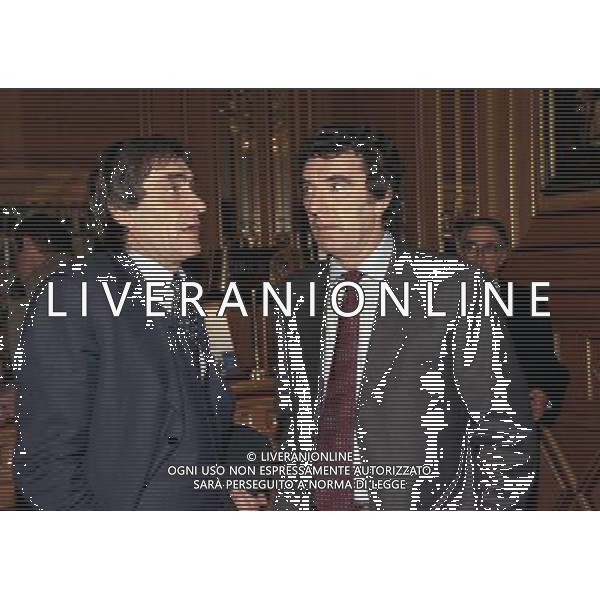 16-12-1997 MILANO HOTEL PRINCIPE E SAVOIA FESTA DI NATALE DELLA LEGA CALCIO NELLA FOTO FELICE PULICI E DINO ZOFF AG ALDO LIVERANI SAS