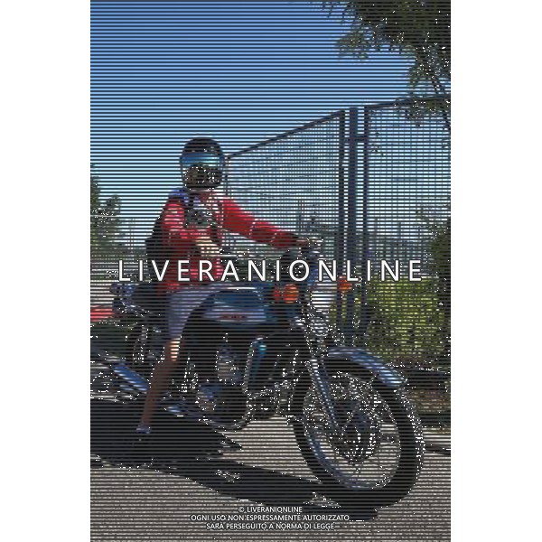 Suzuki motorbike ridden by Sebastian Vettel (GER) Ferrari. 29.07.2017. Formula 1 World Championship, Rd 11, Hungarian Grand Prix, Budapest, Hungary, Qualifying Day. /AGENZIA ALDO LIVERANI SAS - ITALY ONLY - EDITORIAL USE ONLY - GP F1 UNGHERIA PROVE UFFICIALI QUALIFICHE 29/07/2017