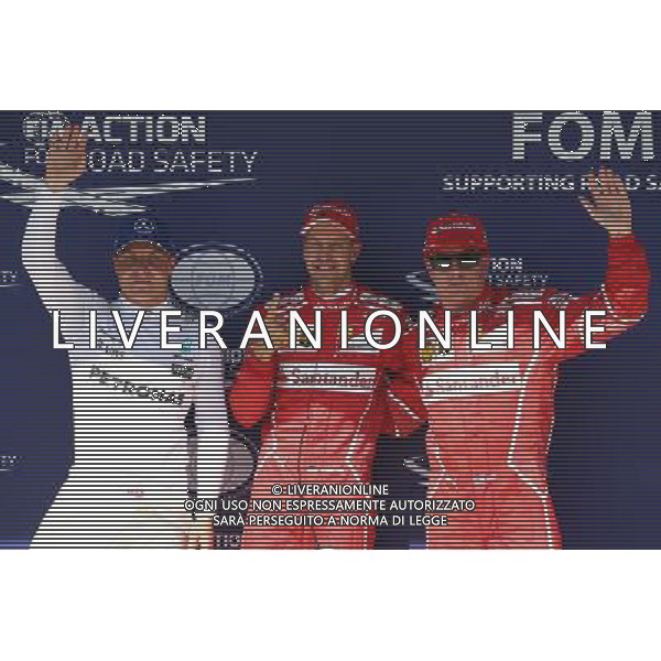 Pole for Sebastian Vettel (GER) Ferrari SF70H, 2nd for Kimi Raikkonen (FIN) Ferrari SF70H and 3rd for Valtteri Bottas (FIN) Mercedes AMG F1. 29.07.2017. Formula 1 World Championship, Rd 11, Hungarian Grand Prix, Budapest, Hungary, Qualifying Day. /AGENZIA ALDO LIVERANI SAS - ITALY ONLY - EDITORIAL USE ONLY - GP F1 UNGHERIA PROVE UFFICIALI QUALIFICHE 29/07/2017