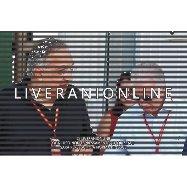 (L to R): Sergio Marchionne (ITA), Ferrari President and CEO of Fiat Chrysler Automobiles with Piero Ferrari (ITA) Ferrari Vice-President. 30.07.2017. Formula 1 World Championship, Rd 11, Hungarian Grand Prix, Budapest, Hungary, Race Day. /AGENZIA ALDO LIVERANI SAS - ITALY ONLY - EDITORIAL USE ONLY - - GP F1 BUDAPEST UNGHERIA GARA 30/07/2017