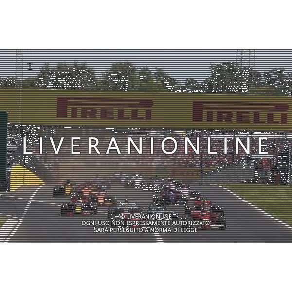 (L to R): Sebastian Vettel (GER) Ferrari SF70H and Kimi Raikkonen (FIN) Ferrari SF70H lead at the start of the race. 30.07.2017. Formula 1 World Championship, Rd 11, Hungarian Grand Prix, Budapest, Hungary, Race Day. /AGENZIA ALDO LIVERANI SAS - ITALY ONLY - EDITORIAL USE ONLY - - GP F1 BUDAPEST UNGHERIA GARA 30/07/2017