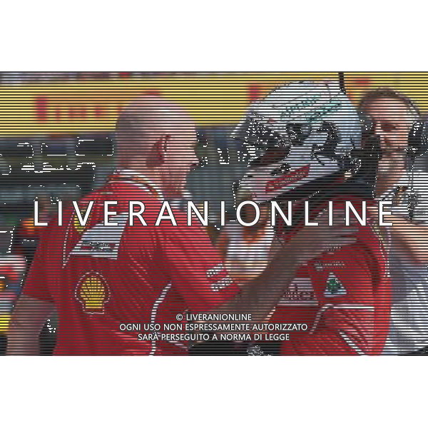 Jock Clear with Sebastian Vettel (GER) Ferrari SF70H. 30.07.2017. Formula 1 World Championship, Rd 11, Hungarian Grand Prix, Budapest, Hungary, Race Day. /AGENZIA ALDO LIVERANI SAS - ITALY ONLY - EDITORIAL USE ONLY - - GP F1 BUDAPEST UNGHERIA GARA 30/07/2017