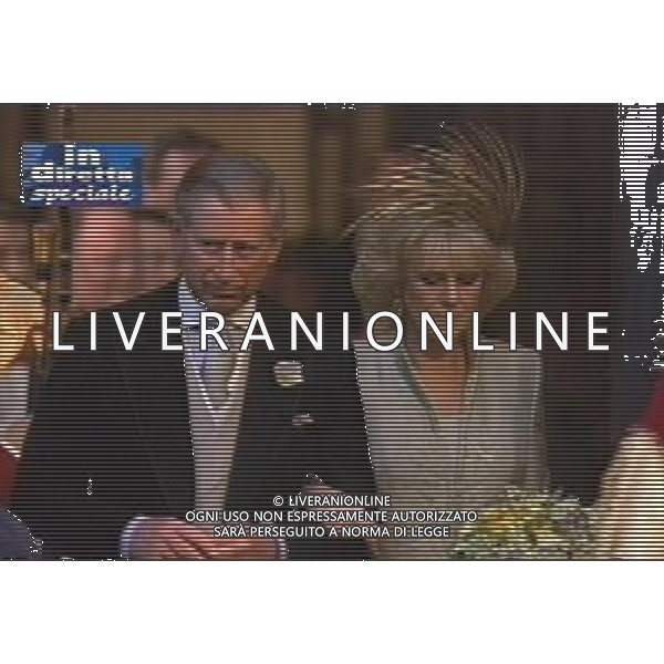 LONDRA 09/04/2005 MATRIMONIO FRA IL PRINCIPE CARLO D\'INGHILTERRA E CAMILLA PARKER-BOWLES OBBLIGATORIO CITARE LA FONTE TELEVISIVA FOTO AG. ALDO LIVERANI