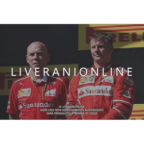 The podium (L to R): Jock Clear (GBR) Ferrari Engineering Director with second placed Kimi Raikkonen (FIN) Ferrari. 30.07.2017. Formula 1 World Championship, Rd 11, Hungarian Grand Prix, Budapest, Hungary, Race Day. /AGENZIA ALDO LIVERANI SAS - ITALY ONLY - EDITORIAL USE ONLY - - GP F1 BUDAPEST UNGHERIA GARA 30/07/2017