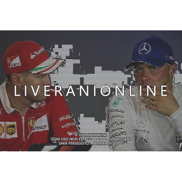 (L to R): Race winner Sebastian Vettel (GER) Ferrari in the FIA Press Conference with third placed Valtteri Bottas (FIN) Mercedes AMG F1. 30.07.2017. Formula 1 World Championship, Rd 11, Hungarian Grand Prix, Budapest, Hungary, Race Day. /AGENZIA ALDO LIVERANI SAS - ITALY ONLY - EDITORIAL USE ONLY - - GP F1 BUDAPEST UNGHERIA GARA 30/07/2017