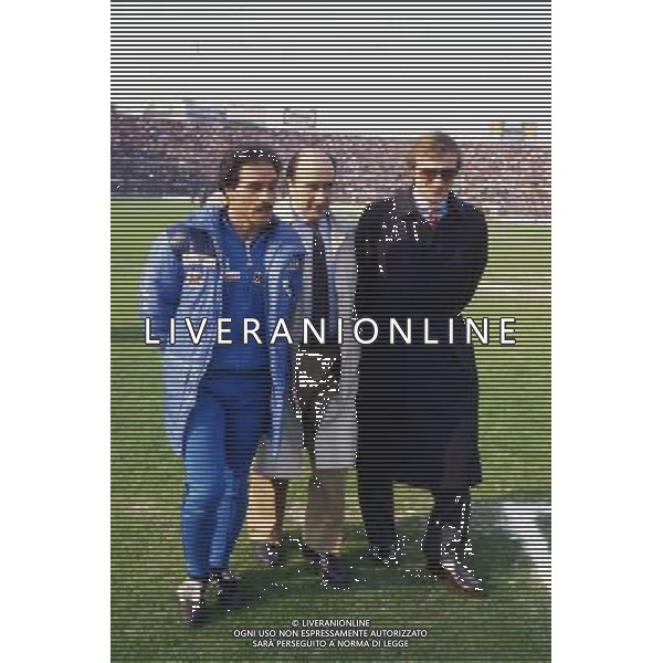 RETROSPETTIVA FRANCESCO MORINI CALCIATORE E DIRIGENTE SPORTIVO NELLA FOTO FRANCESCO MORINI CON FRANCO CAUSIO AG ALDO LIVERANI SAS