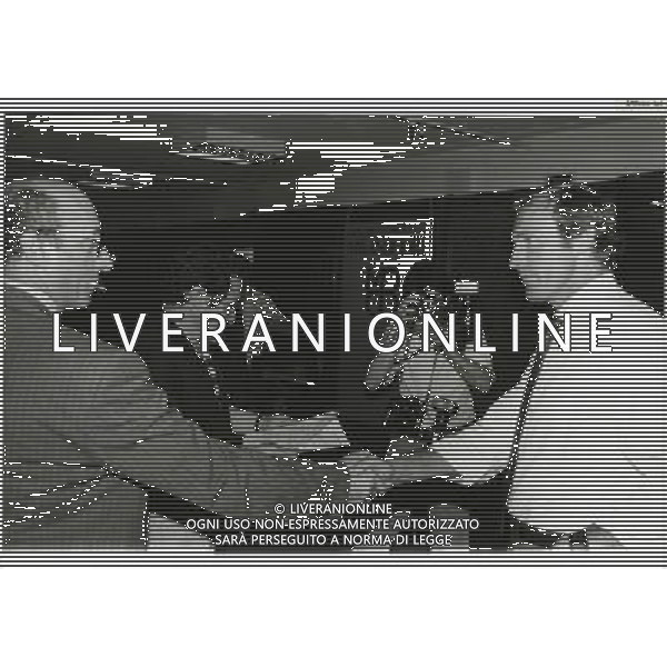 1987 RETROSPETTIVA FRANCESCO MORINI CALCIATORE E DIRIGENTE SPORTIVO NELLA FOTO FRANCESCO MORINI CON LUCIANO MOGGI AG ALDO LIVERANI SAS