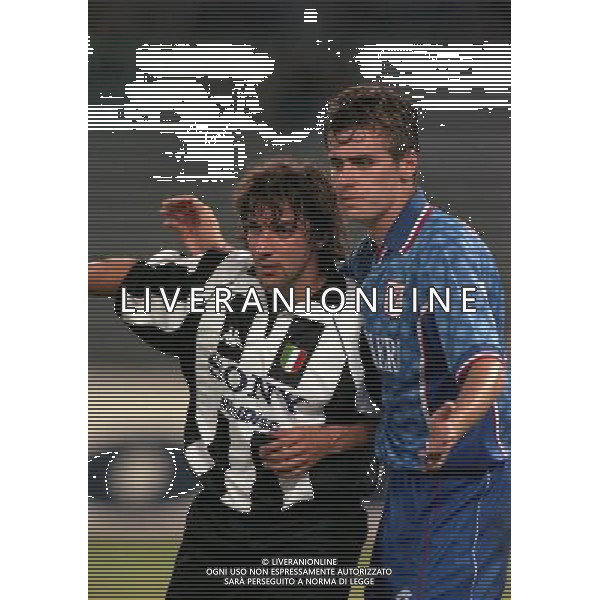 23-08-1997 TORINO-SUPERCOPPA ITALIANA JUVENTUS- VICENZA NELLA FOTO ALESSANDRO DEL PIERO CON LORENZO STOVINI AG ALDO LIVERANI SAS