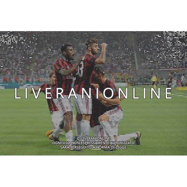 Milano 3-08-2017 Stadio Giuseppe Meazza - San Siro UEFA Europa League 3Â° turno preliminare - gara di ritorno Milan vs Universitatea Craiova nella foto Bonaventura segna 1 a 0 Milan foto Roberto Garavaglia - ag. Aldo Liverani sas