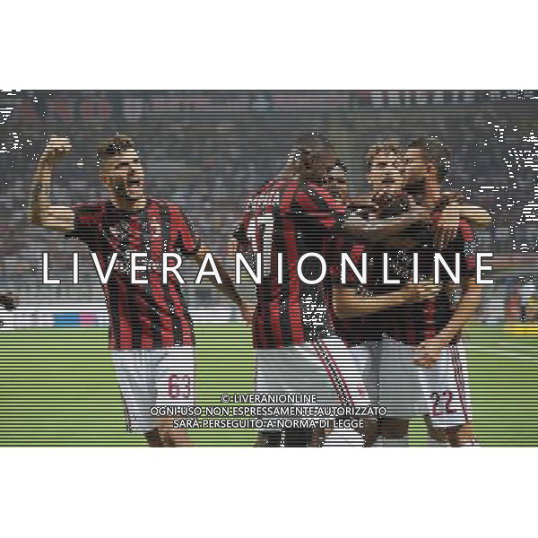 Milano 3-08-2017 Stadio Giuseppe Meazza - San Siro UEFA Europa League 3Â° turno preliminare - gara di ritorno Milan vs Universitatea Craiova nella foto Bonaventura segna 1 a 0 Milan foto Roberto Garavaglia - ag. Aldo Liverani sas