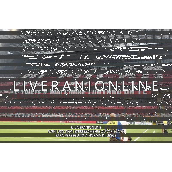 UEFA Europa League 2017/2018 Terzo Turno Eliminatorio Ritorno Milano - 03.08.2017 Milan-Universitatea Craiova Nella Foto:Coreografia tifosi Milan /Ph.Garbuio-Ag. Aldo Liverani