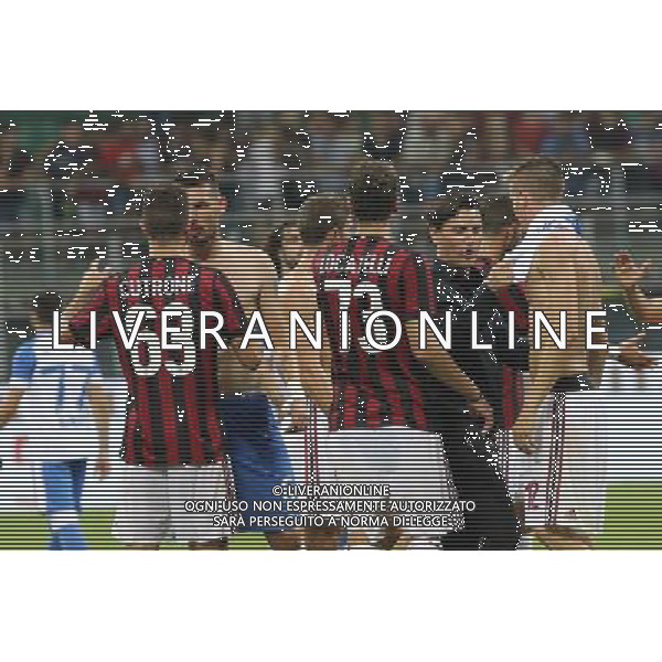UEFA Europa League 2017/2018 Terzo Turno Eliminatorio Ritorno Milano - 03.08.2017 Milan-Universitatea Craiova Nella Foto:Esultanza finale milan montella /Ph.Garbuio-Ag. Aldo Liverani