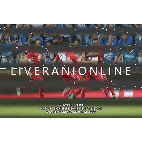 03.08.2017 POZNAN, UL.BULGARSKA INEA STADION PILKA NOZNA (FOOTBALL), LIGA EUROPY 2017/2018 , UEFA EUROPA LEAGUE TRZECIA RUNDA ELIMINACJI MECZ (GAME) LECH POZNAN - FC UTRECHT NZ. GYRANO KERK BRAMKA GOL RADOSC FOTO WOJCIECH KLEPKA / CYFRASPORT/NEWSPIX.PL --- Newspix.pl /AGENZIA ALDO LIVERANI SAS - ITALY ONLY - EDITORIAL USE ONLY *** Local Caption *** www.newspix.pl mail us: info@newspix.pl call us: 0048 022 23 22 222 --- Polish Picture Agency by Ringier Axel Springer Poland
