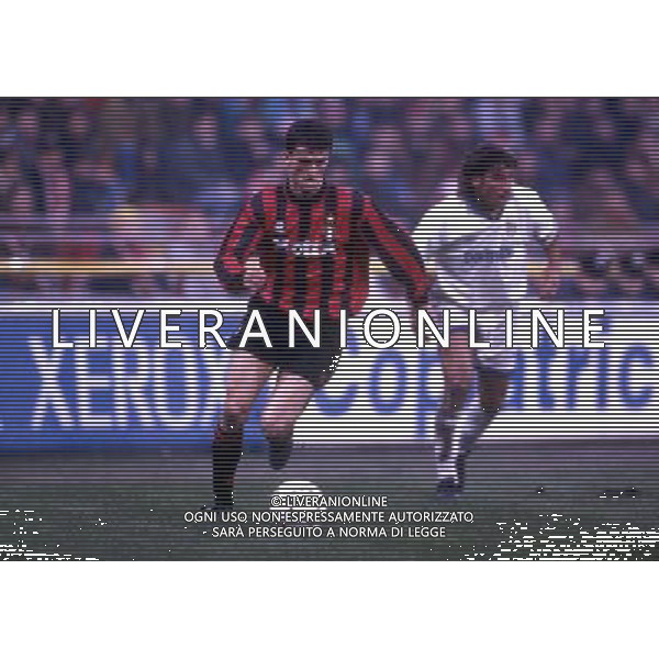 RETROSPETTIVA CHRISTIAN PANUCCI CALCIATORE NELLA FOTO CHRISTIAN PANUCCI CON LA MAGLIA DEL MILAN AG ALDO LIVERANI SAS