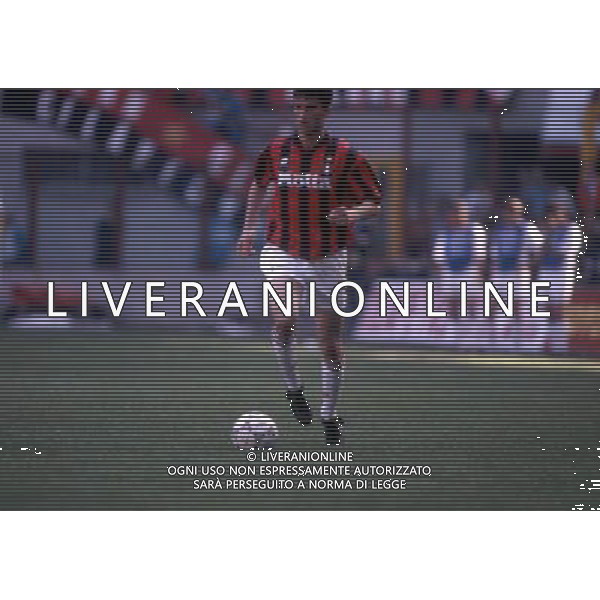RETROSPETTIVA CHRISTIAN PANUCCI CALCIATORE NELLA FOTO CHRISTIAN PANUCCI CON LA MAGLIA DEL MILAN AG ALDO LIVERANI SAS