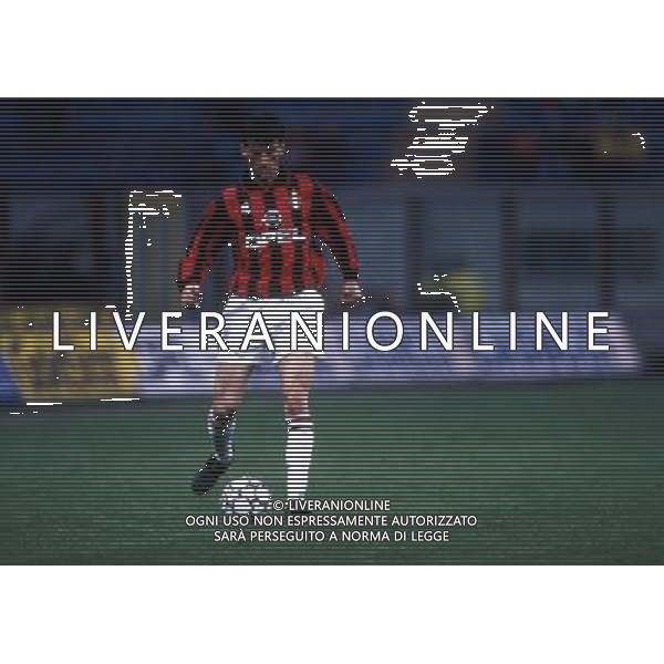RETROSPETTIVA CHRISTIAN PANUCCI CALCIATORE NELLA FOTO CHRISTIAN PANUCCI CON LA MAGLIA DEL MILAN AG ALDO LIVERANI SAS