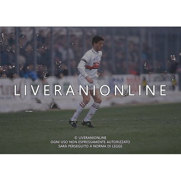 RETROSPETTIVA CHRISTIAN PANUCCI CALCIATORE NELLA FOTO CHRISTIAN PANUCCI CON LA MAGLIA DEL MILAN AG ALDO LIVERANI SAS