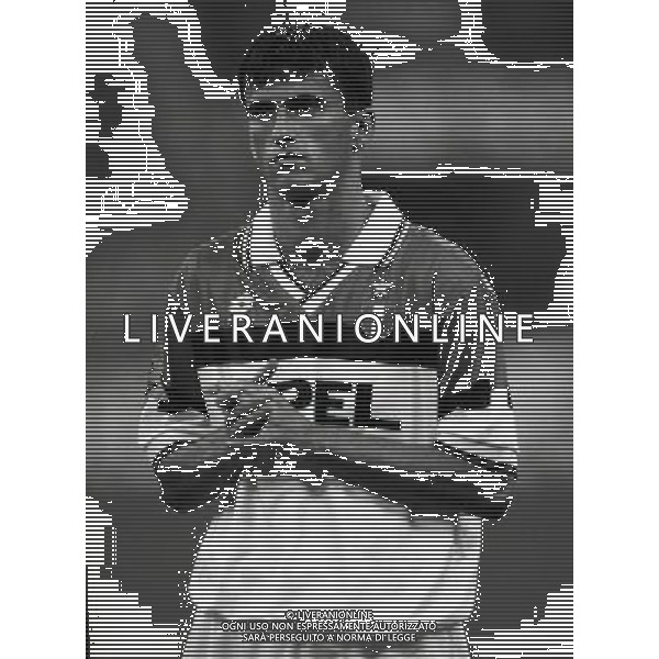 RETROSPETTIVA CHRISTIAN PANUCCI CALCIATORE NELLA FOTO CHRISTIAN PANUCCI CON LA MAGLIA DEL MILAN AG ALDO LIVERANI SAS