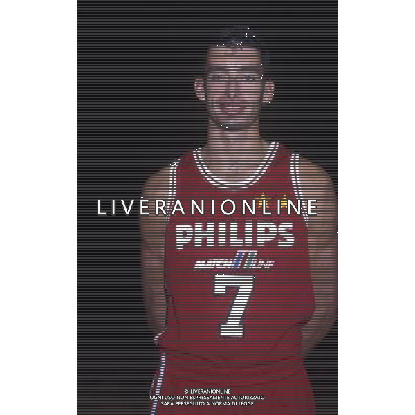 RETROSPETTIVA RICCARDO PITTIS BASKET NELLA FOTO RICARDO PITTIS CON LA MAGLIA DELLA PHILIPS MILANO AG ALDO LIVERANI SAS