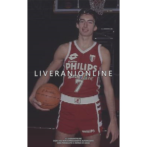 RETROSPETTIVA RICCARDO PITTIS BASKET NELLA FOTO RICARDO PITTIS CON LA MAGLIA DELLA PHILIPS MILANO AG ALDO LIVERANI SAS
