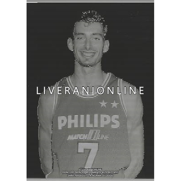 RETROSPETTIVA RICCARDO PITTIS BASKET NELLA FOTO RICARDO PITTIS CON LA MAGLIA DELLA PHILIPS MILANO AG ALDO LIVERANI SAS