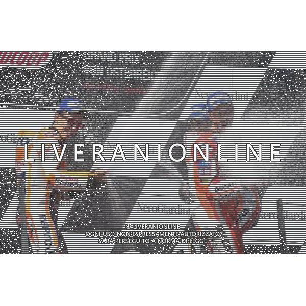 13.08.2017. RedBull Ring, Spielberg, Austria.Marc Marquez e Andrea Dovizioso. ©Piazzolla/AGENZIA ALDO LIVERANI SAS Motomondiale Gara MotoGp Austria RedBull Ring, Spielberg, 13.08.2017