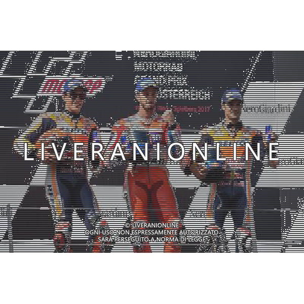 13.08.2017. RedBull Ring, Spielberg, Austria.Marc Marquez, Andrea Dovizioso e Dani Pedrosa ©Piazzolla/AGENZIA ALDO LIVERANI SAS Motomondiale Gara MotoGp Austria RedBull Ring, Spielberg, 13.08.2017
