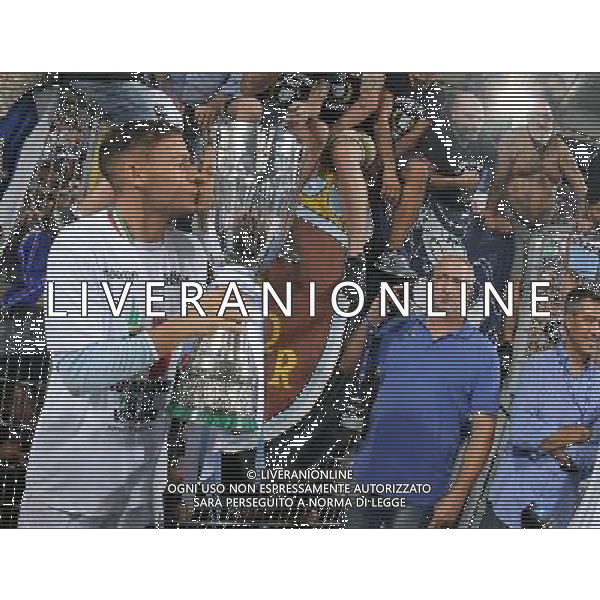 Supercoppa TIM 2017 Roma - 13.08.2017 Juventus-Lazio Nella Foto: esultanza e festeggiamenti a fine gara per la vittoria lazio - murgia con la coppa /Ph.Vitez-Ag. Aldo Liverani