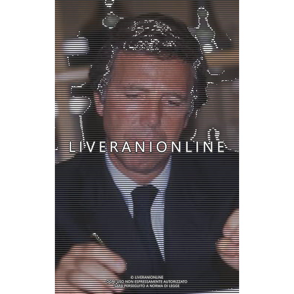 1997- COMO CONFERENZA STAMPA DEI PRESIDENTI MARIO BERETTA ED ENRICO PREZIOSI PER L\'ACQUISTO DEL COMO CALCIO NELLA FOTO ENRICO PREZIOSI AG ALDO LIVERANI SAS