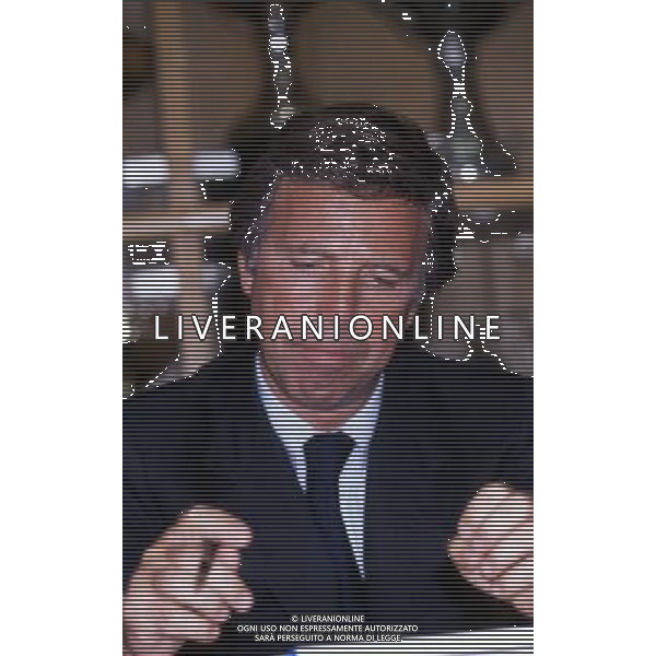1997- COMO CONFERENZA STAMPA DEI PRESIDENTI MARIO BERETTA ED ENRICO PREZIOSI PER L\'ACQUISTO DEL COMO CALCIO NELLA FOTO ENRICO PREZIOSI AG ALDO LIVERANI SAS