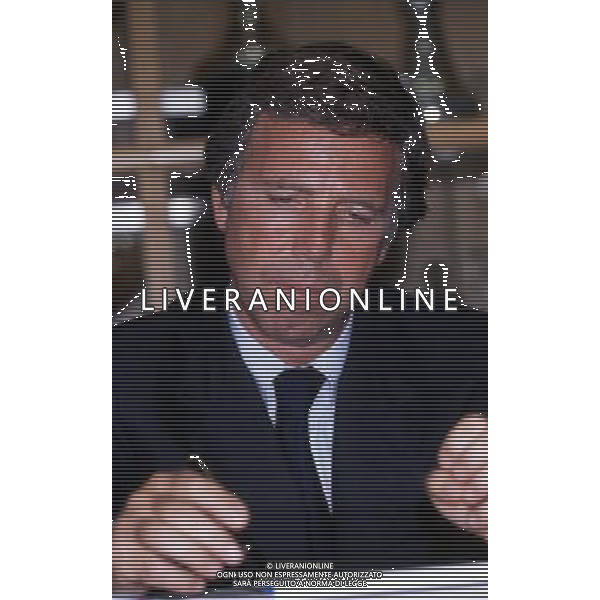 1997- COMO CONFERENZA STAMPA DEI PRESIDENTI MARIO BERETTA ED ENRICO PREZIOSI PER L\'ACQUISTO DEL COMO CALCIO NELLA FOTO ENRICO PREZIOSI AG ALDO LIVERANI SAS