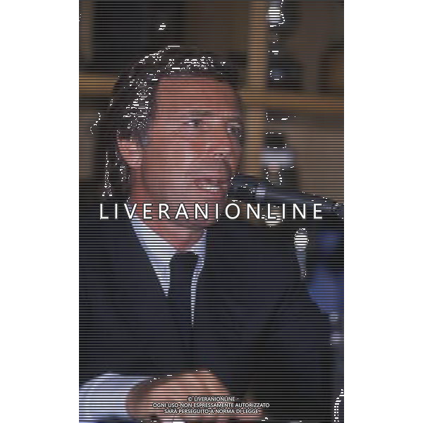 1997- COMO CONFERENZA STAMPA DEI PRESIDENTI MARIO BERETTA ED ENRICO PREZIOSI PER L\'ACQUISTO DEL COMO CALCIO NELLA FOTO ENRICO PREZIOSI AG ALDO LIVERANI SAS