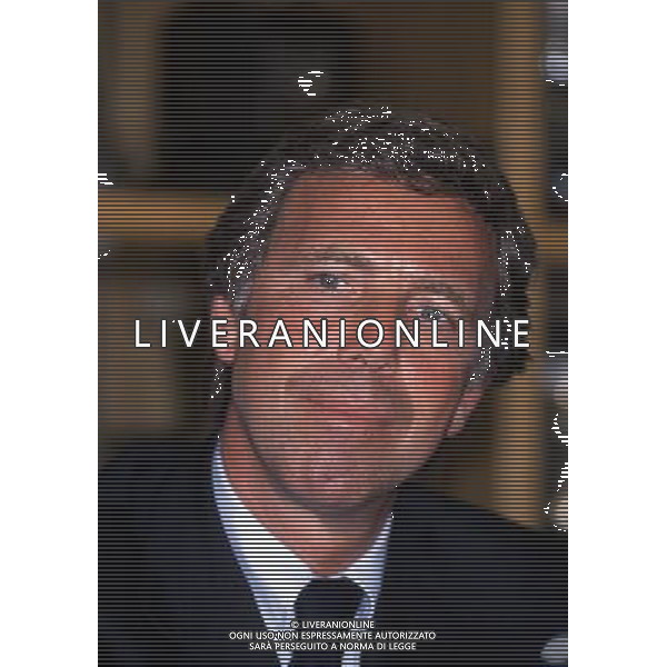 1997- COMO CONFERENZA STAMPA DEI PRESIDENTI MARIO BERETTA ED ENRICO PREZIOSI PER L\'ACQUISTO DEL COMO CALCIO NELLA FOTO ENRICO PREZIOSI AG ALDO LIVERANI SAS