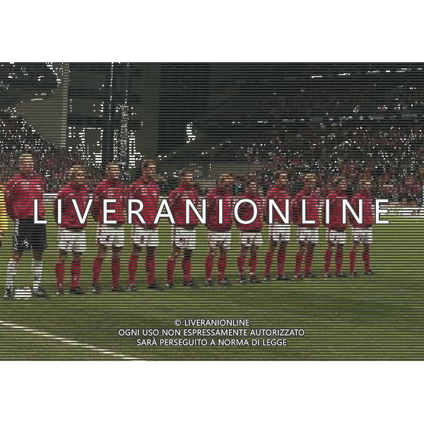 27-03-1999 COPENAGHEN-QUALIFICAZIONI EUROPEI PARKEN STADIUM DANIMARCA ITALIA 1-2 NELLA FOTO FORMAZIONE DANIMARCA AG ALDO LIVERANI SAS 